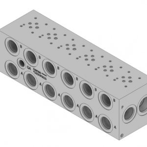 Daman AD03HP062S D03 6 Station Standard Flow Parallel Circuit Manifold (Aluminum 3000 psi)